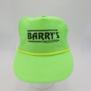 Barry's Truckers Hat Cap Strap Back Neon Green Nylon Rope Trucker Y2K Vintage